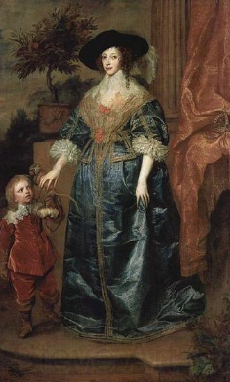 Anthony Van Dyck Portrat der Konigin Henrietta Maria, mit Zwerg Sir Jeffrey Hudson Spain oil painting art